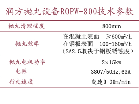 888集团抛丸设备ROPW系列 ROPW-800技术参数